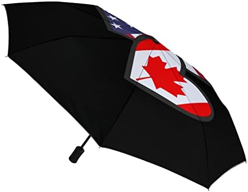 Сърцето на Американския Флаг на Канада Пътен Чадър Ветрозащитный 3 Гънки Автоматично Отваряне Затваряне Сгъваем