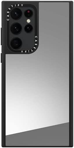 Огледален калъф Casetify за Samsung Galaxy S22 Ultra - Сребристо на черно