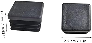 12 Опаковки от 25 мм (1 ) е Квадратна черна Пластмасова капачка, 25 мм x 25 мм (1 x1) е Квадратна капачка за тръби