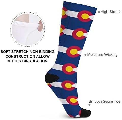 Флаг на щата Колорадо1 Забавни Чорапи До Прасците, Високи Чорапи-Тръби, Подходящи По Цвят за Мъже И Жени