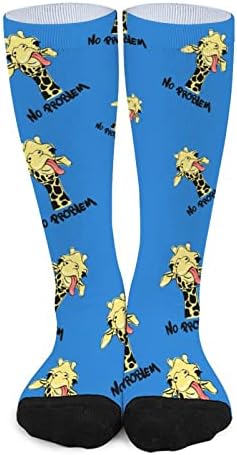 Забавен Жираф, Забавни Чорапи на Върха на Подбедрицата, Високи Чорапи-Тръби, Подходящи По Цвят за Мъже И Жени