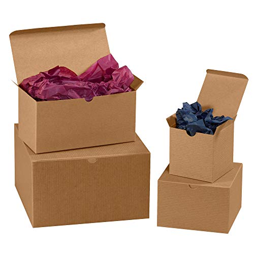 Подаръчни кутии Aviditi, 4 x 4 x 4, Крафт (опаковка по 100 броя), Кутии лесен монтаж, подходящи за празници,