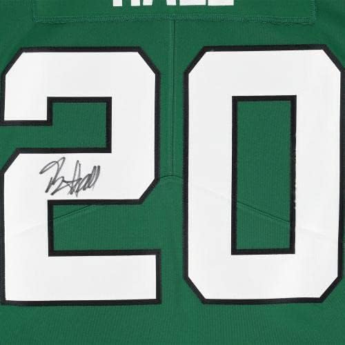 Зелена Фланелка Найк Limited с автограф Breece Hall, New York Jets В кадър - Тениски за колеж С Автограф