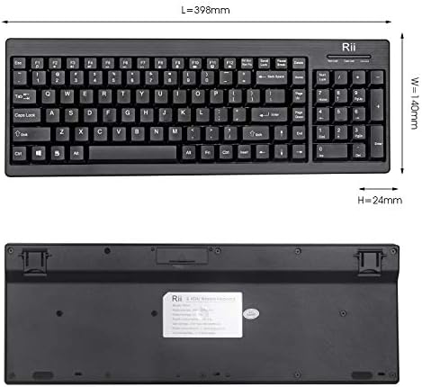 Безжична клавиатура Rii RK901, Ультратонкая пълен размер Безжична клавиатура и 2.4 G с цифрова клавиатура за