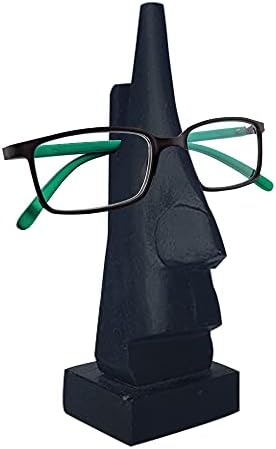 Generic_ Дървен държач за очила Черен цвят, Държач за очила във формата на носа, на Хонорар за очила, Държач за слънчеви
