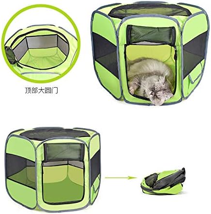 YANG1MN Авто развъдник 600D Плат Оксфорд Преносима Сгъваема Палатка за домашни любимци, Стая за доставка котки и кучета, Творчески, ограда (Цвят: зелен, размер: S)