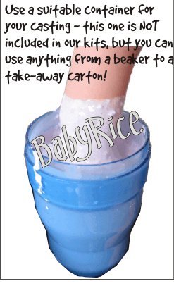 Комплект за детска леене BabyRice / Рамка с ефект махагон 11,5x8,5 инча / Черно определяне на 3 дупки / Черна основа / Сребриста боя