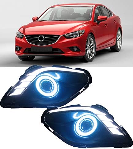 AupTech LED Фарове Angel Eyes DRL Точна Засаждане Противотуманный Броня за Mazda 6 2014-2017