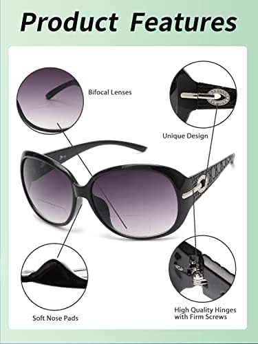 JM Класически Бифокални Очила за Четене Reader Glasses за Жени със Защита от ултравиолетови лъчи На Открито