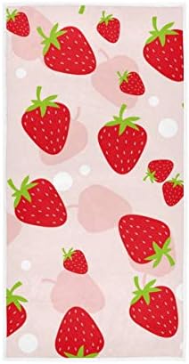 Кърпи за ръце Абсорбиращи - Плодови апликации ягоди Малки Меки Кърпи, Декоративни Кърпи за Фитнес зала за Баня,