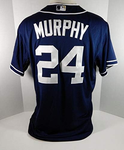 2015 Сан Диего Падрес Пат Мърфи №24 Освободени тениска Navy - Използваните в играта тениски MLB
