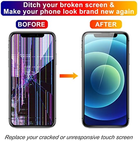 DIYRepair за iPhone 12/12 Pro Екран в събирането на 6,1 ' LCD дисплей, Пълен комплект за ремонт Смяна на цифровия преобразувател