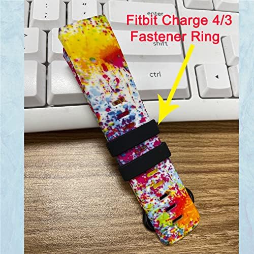 6 Бр. Монтажни Пръстени за Подмяна на Fitbit Charge 4/Charge 3/Charge 3 SE Пазител на каишка, Сменяеми Силиконови