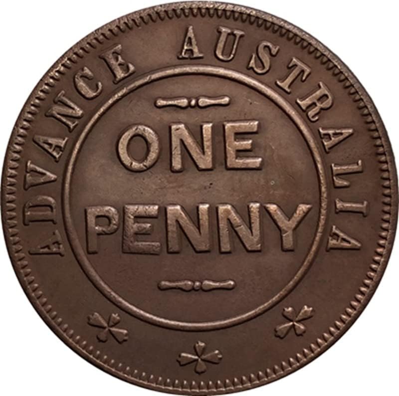 Австралийски Монети със Стойност едно Пени, Направени от Мед, Старинни Монети, Събиране на монети за Бродерия