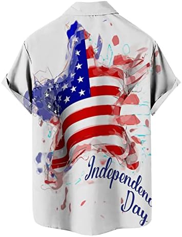 Летни Тениски за Мъже с Флага на Деня на Независимостта, Жилетка с 3D Принтом, Ежедневни Риза с Къс Ръкав, Мъжки