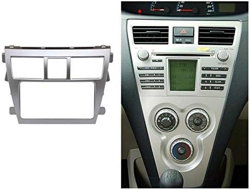 Mhakrl Сребриста Автомобили Радиоприемная Панел за Toyota Vios Yaris Седан Belta Радио Рамка Стерео Радио арматурното табло,