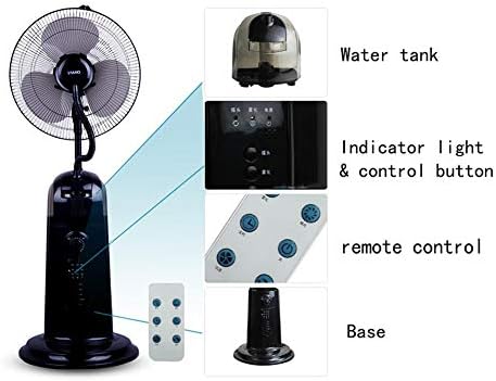 Охлаждащ вентилатор за овлажняване мъгла, Вибриращо вентилатор за пръскане на стойка с 3 скорости, Стоящ вентилатор за замъгляване