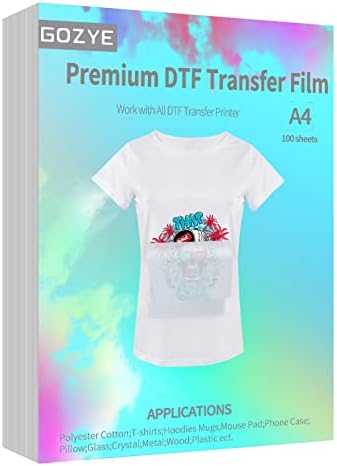 Преводна филм GOZYE Premium DTF - 100 Листа Матирана PET-термотрансферен хартия формат А4 за директен печат