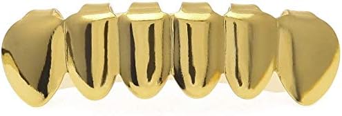 xmwm Пълна Диамант на Златна Корона Пълен Диамантена Златни Зъбни Комплект От 8 Зъбите От 8 Диамантени И Златни Зъби