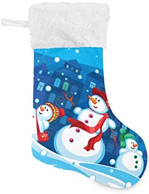 Коледни Чорапи ALAZA, Зимните Семейни Класически снежни човеци, Персонални Големи Чулочные Украса за Семейни