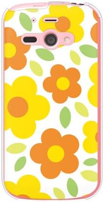Втора кожа Flower Pop Бял x Жълт (прозрачен) / за телефон AQUOS ss 205SH/SoftBank SSH205-PCCL-201-Y193