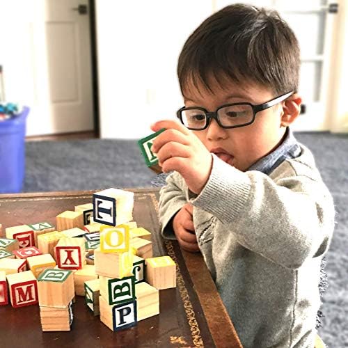 Образователни играчки Skoolzy Monntessori - Дървени Кубчета ABC, Гайки и Болтове - Трудотерапия и игри на подбор за деца