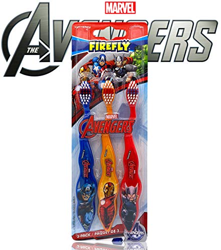 Набор от ръчни четка за зъби Marvel Отмъстителите Superheroes с мека четка, брой 3, удобна дръжка за деца, са идеални подаръци