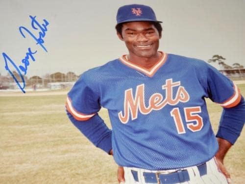 Цветна снимка с размер 8х10 мм с автограф на Джордж Фостър (в рамка и матово покритие) - Ню Йорк Метс! - Снимки на MLB с автограф