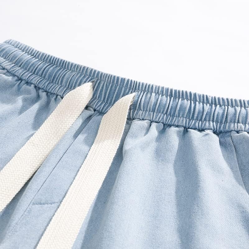 CCYHD Тънки Летни Дънкови шорти Slim Fit Шорти в Корейски стил Ежедневни Панталони на Младежки Панталони, Шорти (Цвят: D, Размер: 4X-Large)