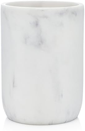 Essentra Home Blanc Collection Бяла Чаша за баня, за плотове тоалетна масичка, също е отличен и като притежател