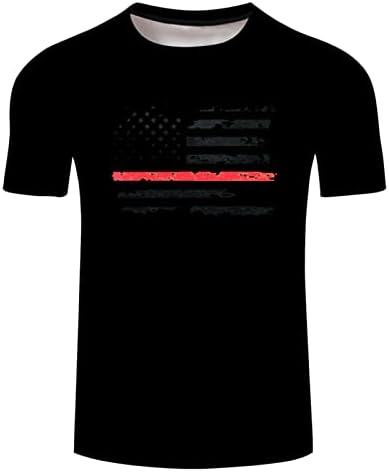 RUIRUILICO Патриотични Мъжки Ризи Тениска с Флага на Америка Годишна Ежедневна Тениска С Къс Ръкав И Кръгло деколте Реколта