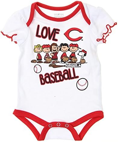Outerstuff MLB Синсинати Редс За малки момичета, Бебета, Фъстъци, Обичат Играта Крипер, Бяла (.