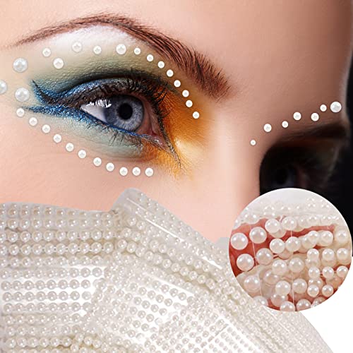 AKOFIC Eye Body Face скъпоценни Камъни, 4 Листа Перлата Бижута, за очите, 3D Самозалепващи Кристали, Кристални Етикети,