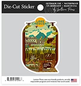 Стикер за щанцоване Lake Crescent, Олимпийския национален парк, Вашингтон, Серия Геометричен National Park, Contour vinyl