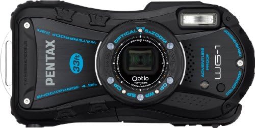 Водоустойчив цифров фотоапарат Pentax Optio РГ-1 Adventure Series 14 Mp с 5x оптично увеличение, широкоъгълен (черен)
