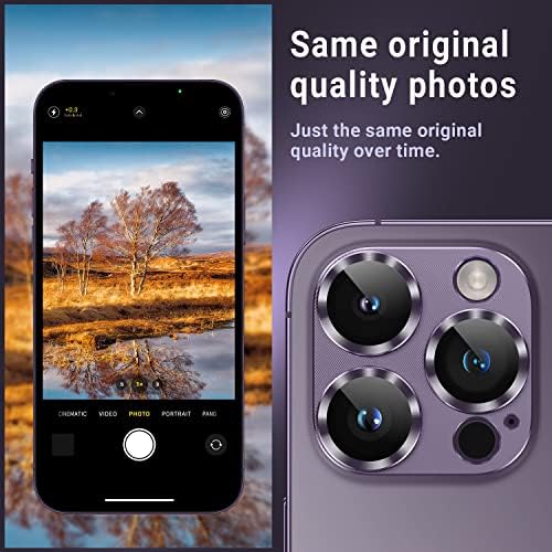 Korecase 2 Опаковки Защитно фолио за обектива на камерата на iPhone 14 Pro Max/iPhone 14 Pro, Закалено Покритие на обектива, Здрава адхезия, твърдост 9H, защита от надраскване, фолио за