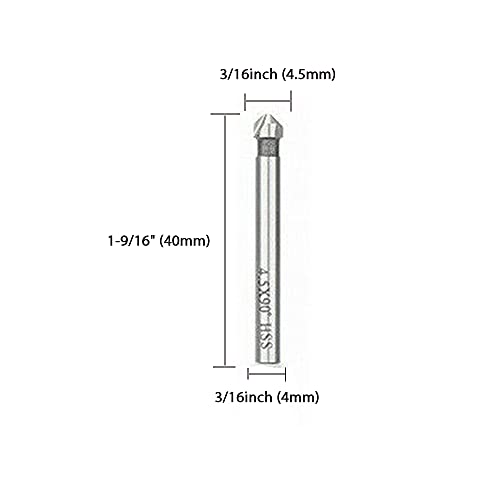 Тренировка за зенковки с 3 канали HSS 3/16 инча (4,5 мм) с муфа мелачка за заваряване на 90 градуса