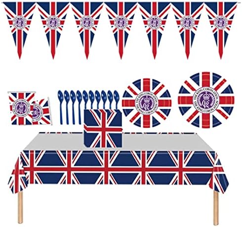 Костюм за парти с британския Флаг, Покривка За масата за Коронацията на Крал Чарлз III, Флаг за Коронясването