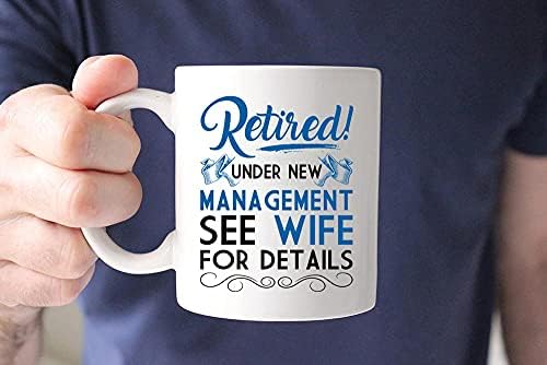 QICI Забавни Подаръци за Пенсиониране за мъжете, Пенсионирани При Новото Ръководство, Кафеена Чаша за пенсиониран баща или Съпруг