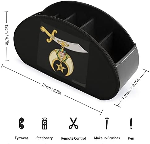 Кожен Държач на Дистанционното Управление с Логото на Shriner с 5 Отделения Офис Кутия За Съхранение на Тенис Тава