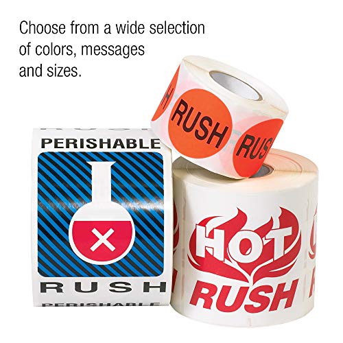 Етикет за доставка Tape Logic®, Rush, 4 x 6, Червена / Бяла, 500 бр / ролка