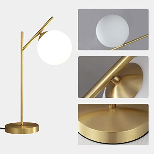 Настолна лампа Fulesi Globe с 1 лампа, Месинг Стъклен Глобус, Настолна лампа, Модерна Метална Настолна лампа, Нощно шкафче