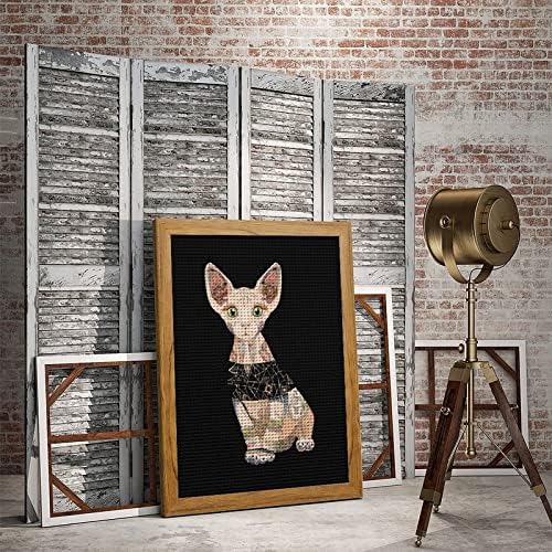 Гордостта на Котка Сфинкс САМ 5D Диамантена Живопис Комплекти с Дървена Рамка Пълна Тренировка Занаяти Произведения на изкуството за Декориране на Стените