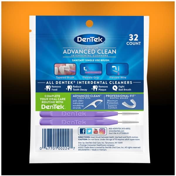 Почистващи Dentek Dentek Slim Brush, на 32 парчета (опаковка от 4 броя)