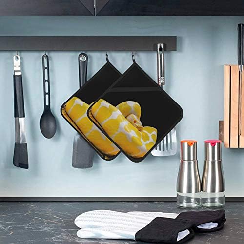 Зелен Боа-Боа Горещи Подложки за Кухня Огнеупорни Титуляр за Тенджери с джоб 2 броя кухненски ръкавици за Фурна 8 × 8 Инча
