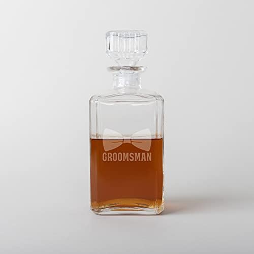 Гарафа за уиски Groomsman за дома и бар Essentials, Среден, Прозрачен