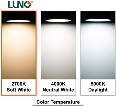 Led лампа LUNO A19 без регулиране на яркостта, 9,0 W (еквивалент на 60 W), На 800 Лумена, 2700 К (мека), Средна база (E26), сертифициран от UL (4 комплекта)