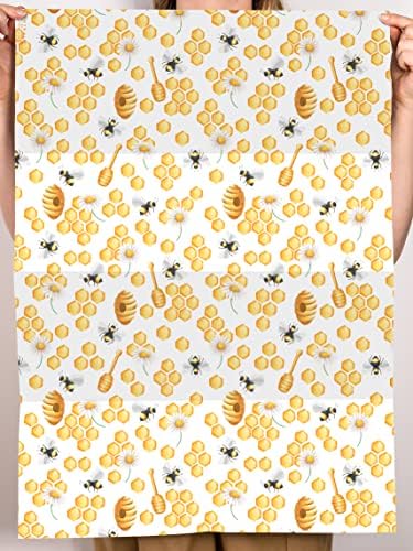 Амбалажна хартия CENTRAL 23 за деца - Опаковъчна хартия за пчелите - 6 листа подарък опаковки и етикети - Цвете Медоносной
