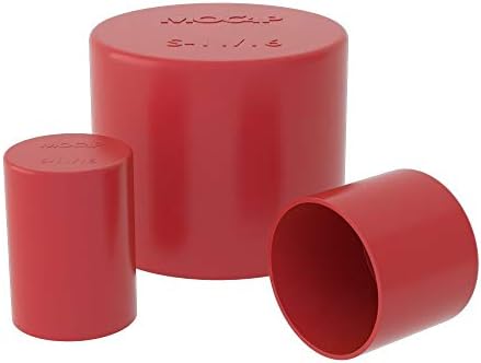 Директни пластмасови капачки - Директен капачка от полиетилен ниско налягане 1,844 (46,8 mm) x 1,250 (31,8 мм) Червен LDPE
