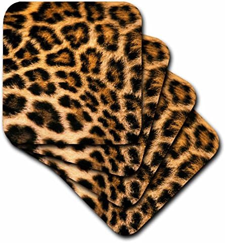 3dRose CST_84695_2 Кожа детайл азиатски леопард-Na02 Sws0050-Stuart Westmorland-Меки подложки, комплект от 8